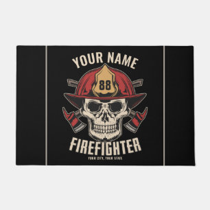 Personalized Firefighter Skull Fireman Fire Dept Fußmatte