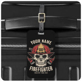 Personalized Firefighter Skull Fireman Fire Dept Gepäckanhänger