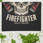 Personalized Firefighter Skull Fireman Fire Dept Geschirrtuch (Gefaltet)