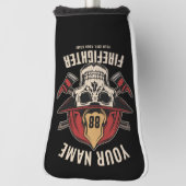 Personalized Firefighter Skull Fireman Fire Dept Golf Headcover (Rotieren 90)