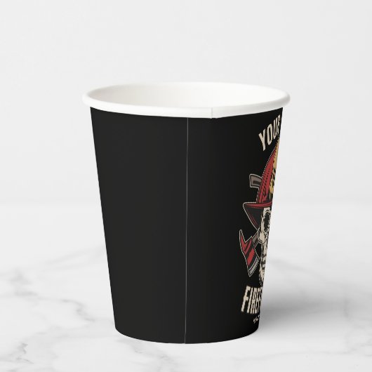 Personalized Firefighter Skull Fireman Fire Dept Pappbecher (Rechts)