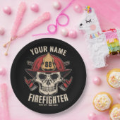 Personalized Firefighter Skull Fireman Fire Dept Pappteller (Party)