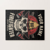 Personalized Firefighter Skull Fireman Fire Dept Puzzle (Horizontal)