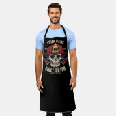 Personalized Firefighter Skull Fireman Fire Dept Schürze (Getragen)