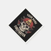 Personalized Firefighter Skull Fireman Fire Dept Serviette (Ecke)