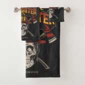 Personalized Fireman Skull Helmet Achse Firefighte Badhandtuch Set (Insitu)