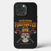 Personalized Fireman Skull Helmet Achse Firefighte Case-Mate iPhone Hülle (Rückseite)