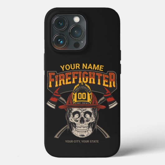 Personalized Fireman Skull Helmet Achse Firefighte Case-Mate iPhone Hülle (Rückseite)