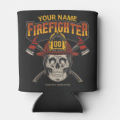 Personalized Fireman Skull Helmet Achse Firefighte Dosenkühler (Rückseite)