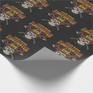 Personalized Fireman Skull Helmet Achse Firefighte Geschenkpapier