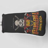 Personalized Fireman Skull Helmet Achse Firefighte Golf Headcover (Vorderseite)