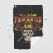 Personalized Fireman Skull Helmet Achse Firefighte Golfhandtuch (Insitu)