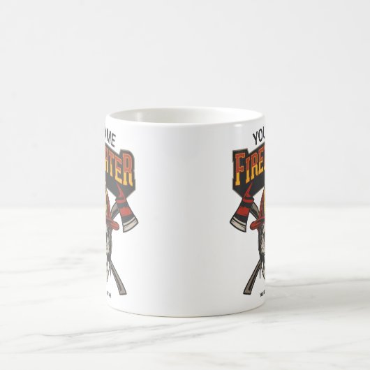 Personalized Fireman Skull Helmet Achse Firefighte Kaffeetasse (Mittel)