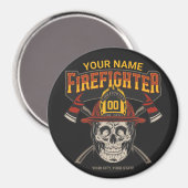 Personalized Fireman Skull Helmet Achse Firefighte Magnet (Vorderseite/Rückseite)