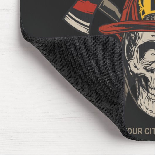 Personalized Fireman Skull Helmet Achse Firefighte Mousepad (Ecke)