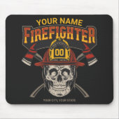 Personalized Fireman Skull Helmet Achse Firefighte Mousepad (Vorne)