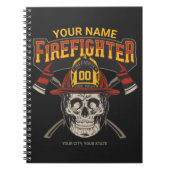 Personalized Fireman Skull Helmet Achse Firefighte Notizblock (Vorderseite)