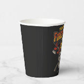 Personalized Fireman Skull Helmet Achse Firefighte Pappbecher (Rechts)