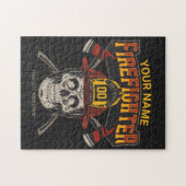 Personalized Fireman Skull Helmet Achse Firefighte Puzzle (Horizontal)