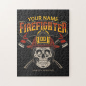 Personalized Fireman Skull Helmet Achse Firefighte Puzzle (Vertikal)