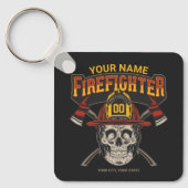 Personalized Fireman Skull Helmet Achse Firefighte Schlüsselanhänger (Vorderseite)