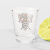 Personalized Fireman Skull Helmet Achse Firefighte Schnapsglas (Rückseite)