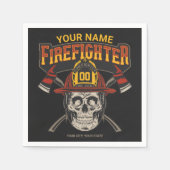 Personalized Fireman Skull Helmet Achse Firefighte Serviette (Vorderseite)