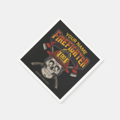 Personalized Fireman Skull Helmet Achse Firefighte Serviette (Ecke)