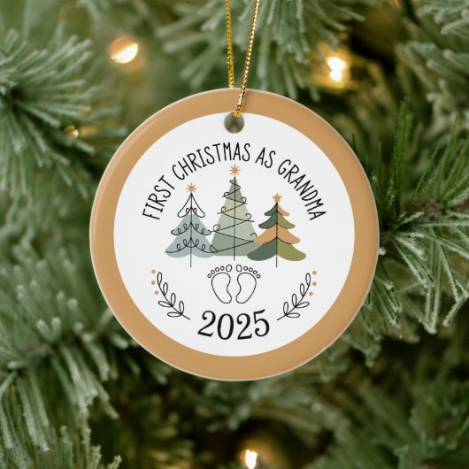 Personalized First Christmas as Grandma Keramik Ornament (Baum)
