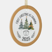 Personalized First Christmas as Grandma  Keramik Ornament (Rechts)