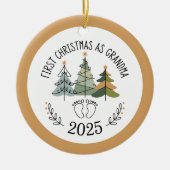 Personalized First Christmas as Grandma  Keramik Ornament (Vorne)