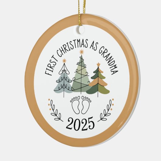 Personalized First Christmas as Grandma  Keramik Ornament (Links)