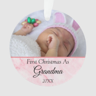 Personalized First Christmas as Grandma Photo 2022 Ornament