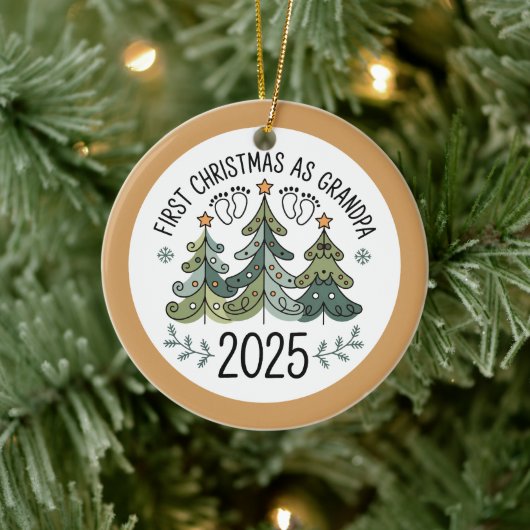 Personalized First Christmas as Grandpa Keramik Ornament (Baum)