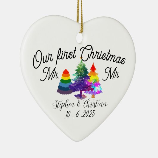 Personalized First Christmas As Mrs & Mrs Keramik Ornament (Rechts)