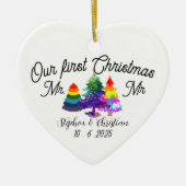 Personalized First Christmas As Mrs & Mrs Keramik Ornament (Vorne)