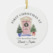 Personalized First Christmas At Our New Home Keramik Ornament (Vorne)