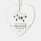 Personalized First Christmas Married Names Keramik Ornament (Links)