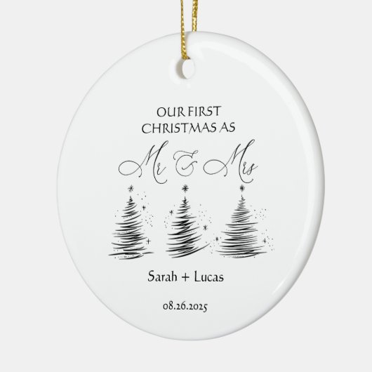 Personalized First Christmas Mr & Mrs Ornament (Links)