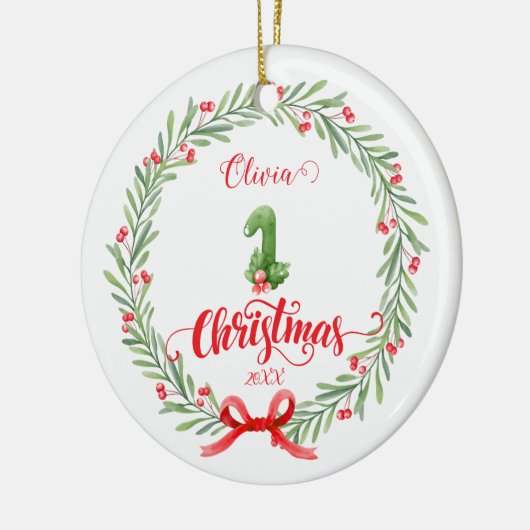 Personalized First Christmas Ornament with Photo (Links)