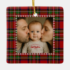 Personalized First Christmas Photo  Keramikornament