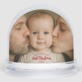 Personalized First Christmas Photo Snow Globe Schneekugeln