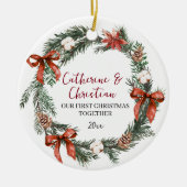 Personalized First Christmas Together Keramik Ornament (Vorne)