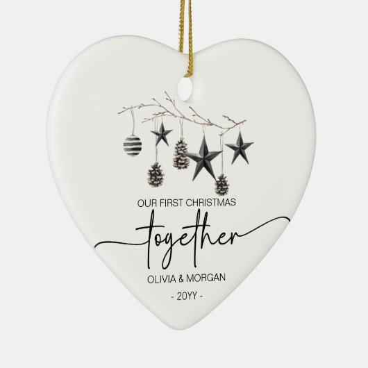 Personalized First Christmas together Names Keramik Ornament (Rechts)