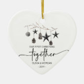 Personalized First Christmas together Names Keramik Ornament (Vorne)