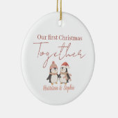 Personalized first Christmas together newlyweds Keramik Ornament (Rechts)