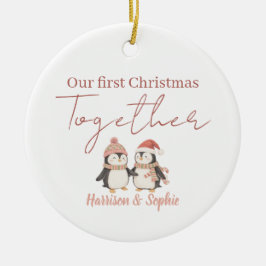 Personalized first Christmas together newlyweds Keramik Ornament