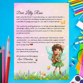 Personalized First Day of School Fairy Letter  Einladung