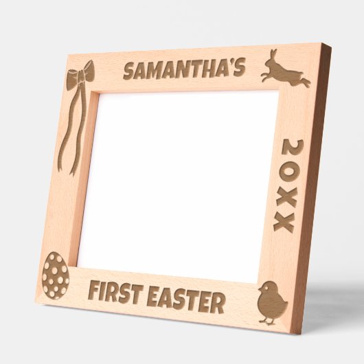 Personalized First Easter-Bunny, Eggs, Chick, Bow Geätzte Rahmen (Links)