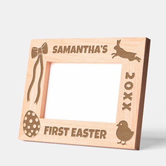 Personalized First Easter-Bunny, Eggs, Chick, Bow Geätzte Rahmen (Links)